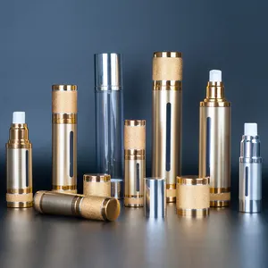 C -100ml 80ml 50ml 30ml 15ml Luxus Silber Gold Aluminium Kosmetik spray Airless Spender Pumpe gefrostete Plastik flasche Großhandel