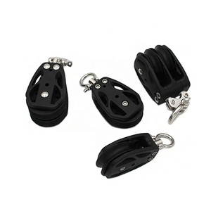 Yüksek dereceli 360 derece dönen kablo Pully paslanmaz çelik marin donanımı naylon kasnak çift kasnaklar - Product Image 2