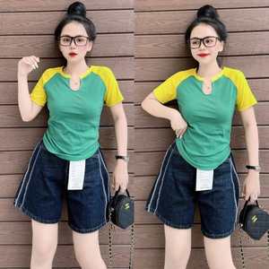 Short Sleeve T Shirt Women Cotton Reasonable Price Natural Purchase Washable Each One in Poly Bag Made in Vietnam Manufacturer - Product Image 2