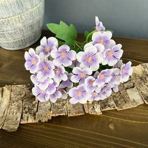Bouquet de fleurs artificielles de <span class=keywords><strong>bégonia</strong></span> de haute qualité à 5 têtes, 32 cm, diamètre 5 cm, pour mariages, décoration intérieure, cadeau - Product Image 5