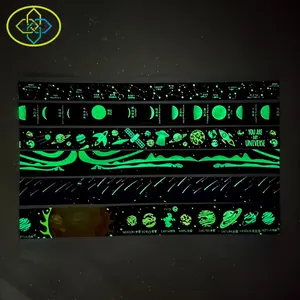 Papier de masquage Offres Spéciales ruban lumineux auto-adhésif vert lueur dans le noir ruban washi personnalisé