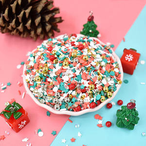 100g/bolsa Cuentas Mixtas de Arcilla Polimérica Navideña Doradas y Plateadas Accesorios para Slime y Arte de Uñas - Product Image 4