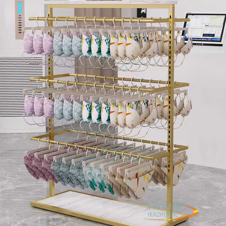 Custom Gold Retail Underwear Display Clothing Store Display Rack ...