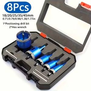 ชุดเลื่อยเจาะเพชร 5 ชิ้น ดอกสว่านโลหะแบบเมตริก สำหรับเจาะหินอ่อน เซรามิก แก้ว พร้อมกล่องเก็บอุปกรณ์ - Product Image 2