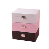 Boîte de rangement de bijoux, étui d'emballage en cuir PU, Logo personnalisé, boîte à bijoux, organisateur, boîte-cadeau en velours, boucle d'oreille