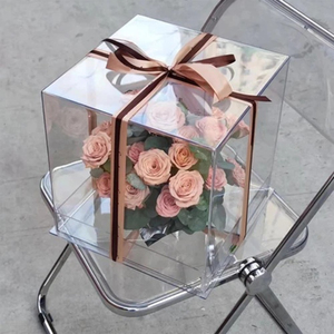 Customized Wholesale Modern Eco-friendly Acrylic <strong>Flower</strong> Box Square Rose <strong>Display</strong> for Gifts - Product Image 2