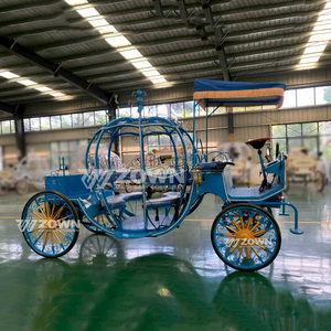 Carruaje eléctrico personalizado con forma de calabaza, vehículo sin caballos de estilo princesa vintage para eventos al aire libre y fotografía de bodas - Product Image 4