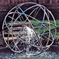 Original squelette en métal moderne, Sculpture Simple, Statue en acier inoxydable, fontaine à eau