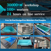 Piscine de luxe préfabriquée hors sol en conteneur maritime, piscine extérieure 20ft 40ft, jacuzzi de jardin préfabriqué, spa, piscines