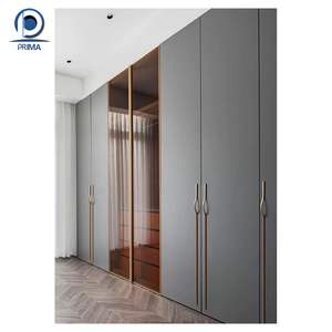 Garde-robe de placard minimaliste pour vestiaire étude <span class=keywords><strong>placage</strong></span> laque mélamine fini écologique couleur personnalisée et garde-robe design - Product Image 3