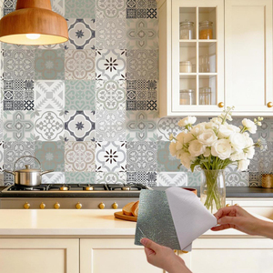 15 panneaux muraux en mosaïque autocollants de 15 cm, carreaux muraux en PVC imperméables et résistants au feu pour la rénovation de la cuisine et de la salle de bain - Product Image 5