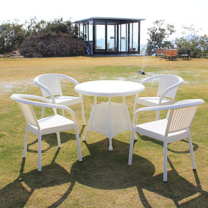 De balcón de plástico se jardín al aire libre muebles redondos <span class=keywords><strong>conjunto</strong></span> <span class=keywords><strong>mesa</strong></span> de comedor - Product Image 3