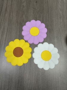 Posavasos de Flores para Bebidas, Lindos, Antideslizantes, Lavables, Reutilizables, Resistentes al Calor, de Silicona (Amarillo Girasol), 3 Colores - Product Image 6