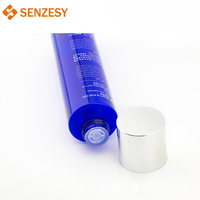 Dispensador de Cilindro SENZESY de 200 ml, Botella de PET para Cosméticos, Envase para Tónico, Envase para Loción, Cuello Plano, Tapa Electrochapada
