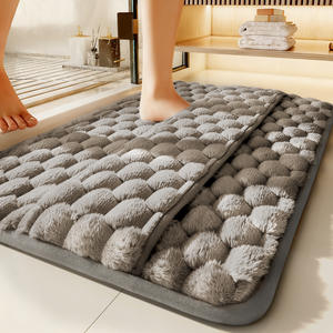 Alfombrilla de Baño Rectangular de Espuma Viscoelástica, Color Sólido, Absorbente, Antideslizante, de Fibra de Poliéster, Diseño Minimalista - Product Image 2