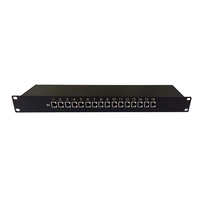 Parafoudre Ethernet RJ45 16 Canaux pour Montage en Rack, Protection Réseau POE Gigabit 10KV, Certifié CE, en Alliage d'Aluminium