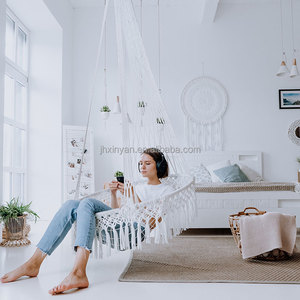 Venta directa de fábrica, <span class=keywords><strong>silla</strong></span> columpio hecha a mano de algodón, <span class=keywords><strong>hamaca</strong></span> colgante de macramé para Patio, <span class=keywords><strong>silla</strong></span> Columpio de macramé - Product Image 5