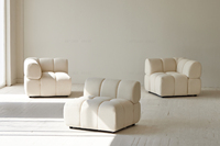 Französisches Wohnzimmer Sofa-Set Beige Komfortable Weiße Modulare Ecksofa Designer Wolkensofa Nordisches Sofa