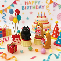 Décorations d'anniversaire sur le thème de la féerie pyramide japonaise, figurines d'animaux en résine faites à la main pour les célébrations festives sur table