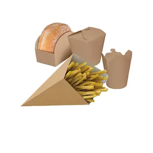 Cajas de embalaje para comida rápida, suministros personalizados para restaurantes, tiendas de tartas, patatas fritas, hamburguesas, pan, para llevar comida