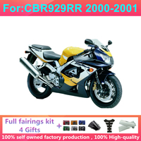 Nouveaux kits de carénages de moto ABS compatibles avec HONDA CBR929RR CBR929 CBR 929 RR 2000 2001 00 01, carénage complet en plastique