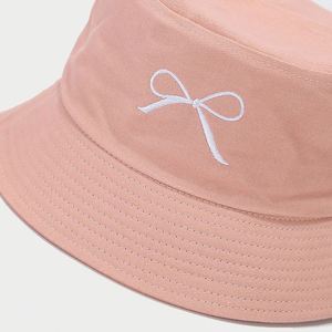 Sombrero de Pescador para Mujer con Bordado de Lazo, Estilo Coreano, Color Macaron, con Diseño de Hojas, para Uso Diario, Casual, Pesca y Playa - Product Image 5