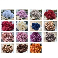 Bunga Hydrangea Sutra Buatan Berkualitas Tinggi Grosir 5 Kepala Warna Biru untuk Dekorasi Pernikahan