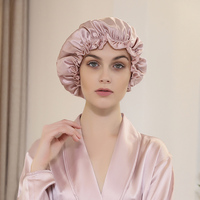 Bonnets en soie de mûrier avec logo personnalisé, bonnet de nuit, grand bonnet de sommeil en soie de satin pour soins des cheveux longs, meilleure vente