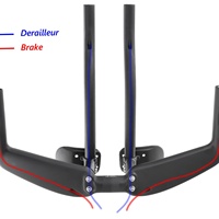 Stang Sepeda Time Trial Serat Karbon 31.8*400/420/440mm Triathlon TT Handlebar Rest Bar untuk Sepeda Road Bike