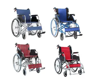 工厂供应折叠轻便铝合金手动轮椅为老年患者