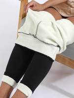 Pantalon Sherpa Style Hiver Femme, Pantalon Cachemire Épais Taille Haute, Legging Chaud Moulant Automne