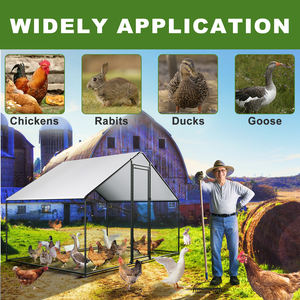 <span class=keywords><strong>Grand</strong></span> <span class=keywords><strong>clapier</strong></span> à <span class=keywords><strong>lapin</strong></span> noir bon marché Cage à <span class=keywords><strong>lapin</strong></span> poulailler en métal avec course pour 20 poules de grande taille - Product Image 3