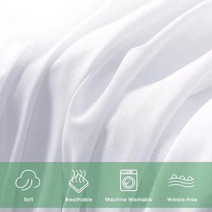 Sao Khách Sạn 60S Mảnh Duy Nhất Sateen Tinh Khiết Bông Trắng Tấm Ga Trải Giường Dệt Quilt Bìa Trải Giường Đồng Bằng Bộ Đồ Giường - Product Image 3