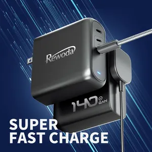 140w GaN Multifunction Chargers Wall Mobile Phone Chargers 140w QC3.1usb C Wall Fast Charge 140w Gan Pd Laptop Charger