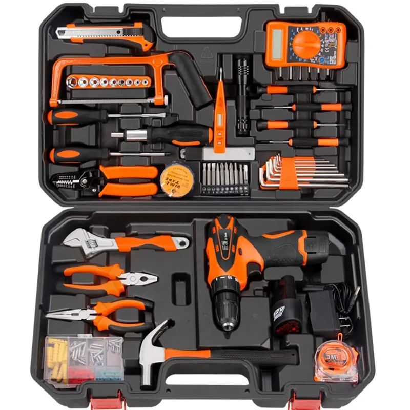 Goodking 128 Pieces Electrical Tool Kit For Home Repair tools electric hand drill household tool set