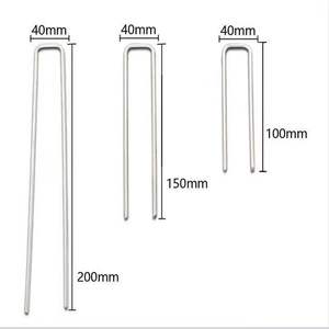 6 بوصة 11 مقياس U شكل المناظر الطبيعية دبابيس المجلفن حديقة حصص الأرض دبوس الأرض حصة سود التيلة - Product Image 6