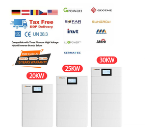 แบตเตอรี่ลิเธียมไอออนเก็บพลังงานในบ้าน25KW 30KW Lifepo4ซ้อนกัน20Kwh แรงดันสูง360V 400V - Product Image 1