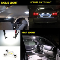 A80 Festoon COB dôme lumières voiture intérieur verre étui à lentilles C5W 31mm 36mm 39mm 41mm 12 puces LED 6000K 12V