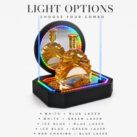 Présentoir LED pour Bouteilles avec Miroir Infini, Vitrine pour Bouteilles de Whisky et Vin en Fer Forgé, Rechargeable pour Bar, KTV, Boîte de Nuit