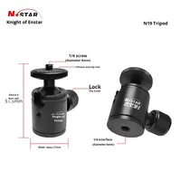 N-STAR Mini sphère en alliage d'aluminium à trois ventouses, portable, multifonctionnelle, avec rotation à 360 degrés, pour éclairage d'appoint de caméra sans miroir
