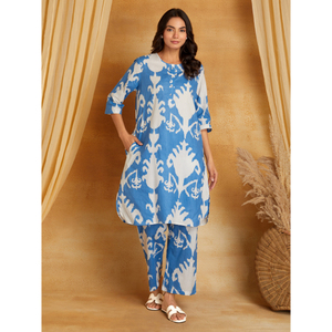 Nouvelle Collection : Ensembles en Coton 100% avec Imprimé Floral, Pantalon et Haut, Matériaux Recyclés, Style Ethnique pour la Saison Automne, Fournisseur Indien - Product Image 1