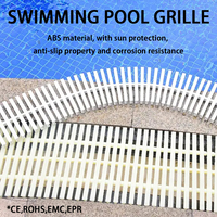 Grille de drain de piscine encastrée en PP, grille de trop-plein pour piscine, grille de bordure antidérapante pour piscine, certifiée CE