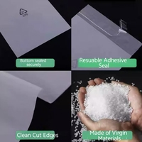 Emballage en pochette plate à fermeture éclair auto-adhésive semi-transparente en PET/PE, résistant à l'humidité, pour ordinateur, écouteurs, électronique