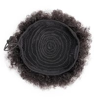 Queue de cheval afro bouclée courte en cheveux humains vierges brésiliens, toutes couleurs, avec cordon de serrage, extensions de chignon afro, vente en gros