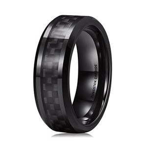Bague de mariage en tungstène plaqué or 18 carats Bague de fiançailles biseautée 8mm à la mode pour hommes avec <span class=keywords><strong>diamant</strong></span> taille ovale Style classique pour les fêtes - Product Image 5
