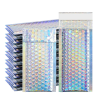 Sac de courrier en aluminium avec logo personnalisé, pochette d'expédition métallique argentée, emballage postal, enveloppe rembourrée 8x11