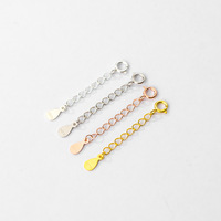 Extension de bricolage avec connecteur de fermoir à ressort, accessoires de bijoux, chaîne d'extension en argent Sterling 925 pour la fabrication de bracelets et de colliers