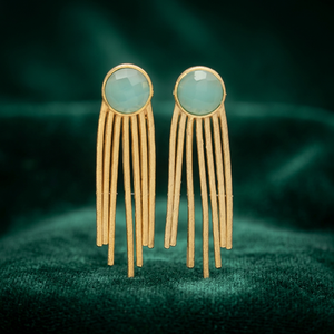 Pendientes Colgantes Hechos a Mano en Plata de Ley con Piedras Preciosas, Estilo Boho, a la Moda - Product Image 3