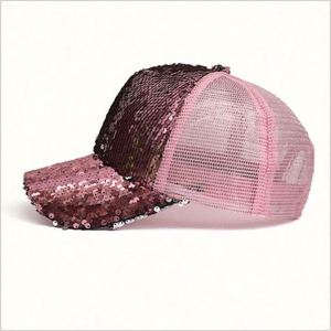 Customize Plain Paillette Stage Show Shiny <b>Glitter</b> Fancy Sequin Bling Baseball Cap 100% Polyester Common - Product Image 2