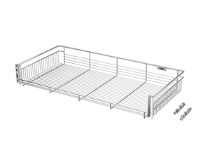 OEM 40kg Stainless Steel <b>Concealed</b> Soft Closing Slide 3-Sided For Restaurant Large Base Cabinet Multi Storage Drawer Basket - Product Image 3